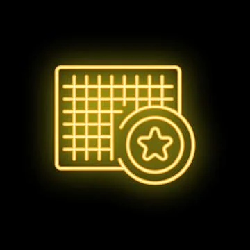 Neon sign glowing with loyalty program bonus icon on dark background Stockillustratie