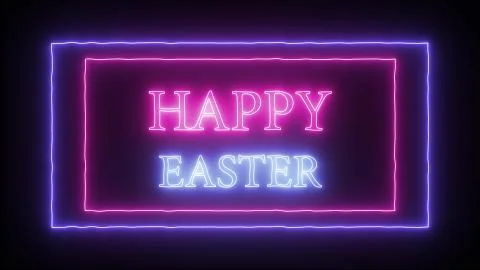Neon sign "Happy Easter" 스톡 일러스트