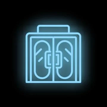 Neon sign indicating changing room of spa center or public bath Stock Illustration