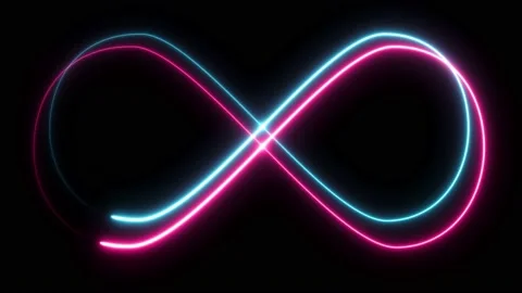 Neon sign of infinity. Lines in motion. Endeless. Stock Footage 170897944