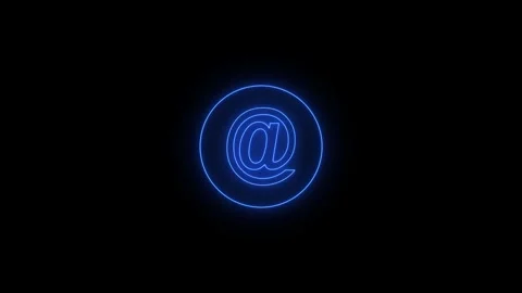 Neon At-sign internet technology symbol on background 스톡 동영상 336549928