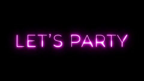 Neon Sign Let's Party Stock Footage 287406928