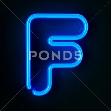 Neon sign letter f Stock Illustration