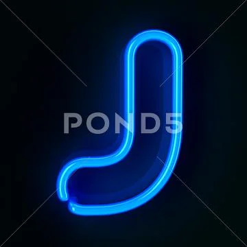 Neon sign letter j Stock Illustration