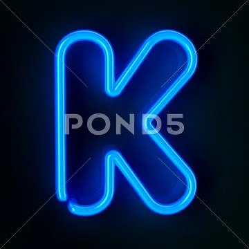 Neon sign letter k Stock Illustration