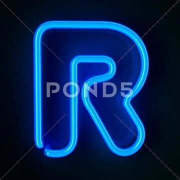 Neon sign letter r Stock Illustration