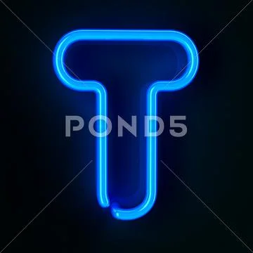 Neon sign letter t Stock Illustration