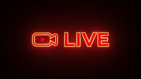 Neon sign live streaming green screen background Stock Footage 300318432