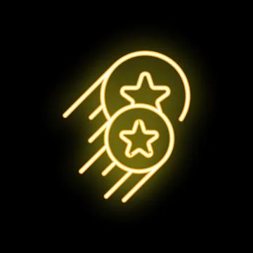Neon sign loyalty program with falling stars getting bonus イラスト素材