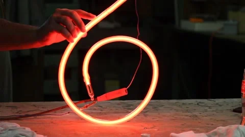 Neon Sign Making Stock Footage 41304396