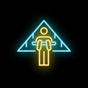 Neon sign of a man lifting weights inside a gym Stock Illustration