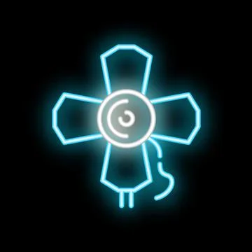 Neon sign of modern led ceiling lamp with four spotlights Stock Illustration
