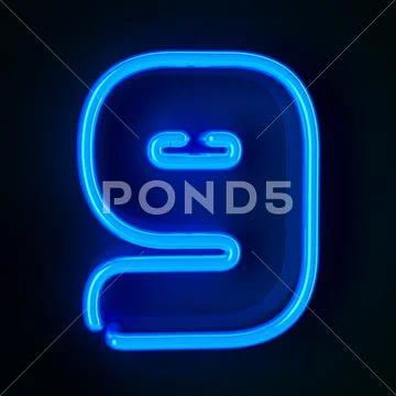 Neon sign number nine Stock Illustration