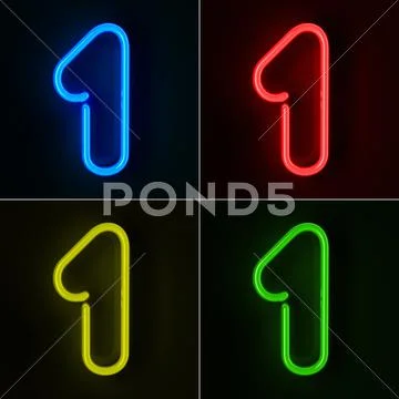Neon sign number one Stock Illustration