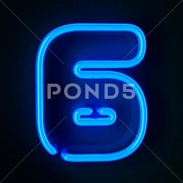 Neon sign number six Stock Illustration
