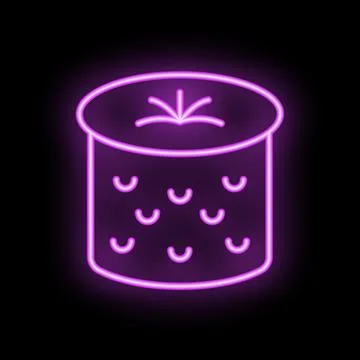 Neon sign of a pineapple fruit on black background Stock Illustration