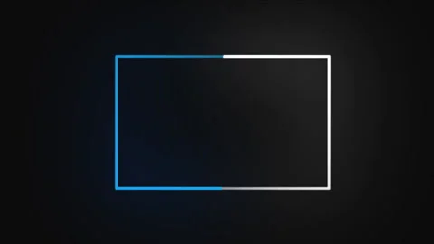 Neon sign in rectangle shape. Bright neon light, illuminated rectangle frame. Видео 279709433