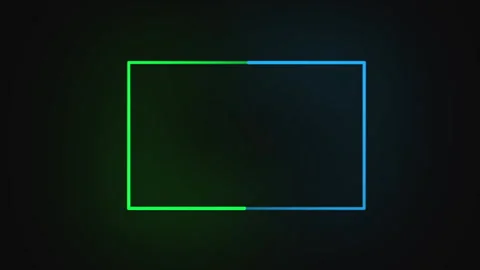 Neon sign in rectangle shape. Bright neon light, illuminated rectangle frame. Stock Footage 279709491