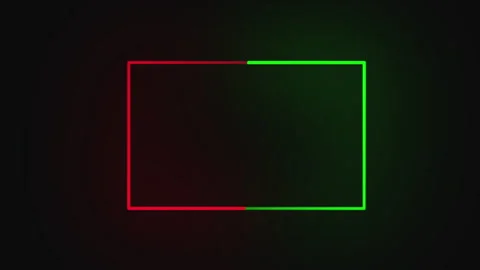 Neon sign in rectangle shape. Bright neon light, illuminated rectangle frame. Видео 279709524