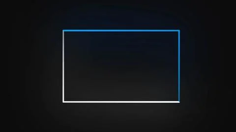 Neon sign in rectangle shape. Bright neon light, illuminated rectangle frame. Illustrazione stock