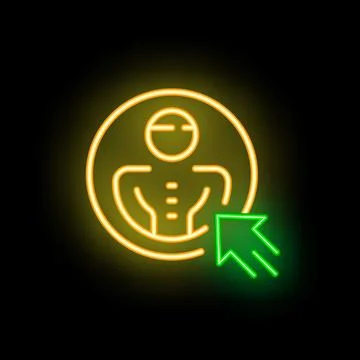 Neon sign representing choosing a candidate for a job offer or choosing a tea 库存插图