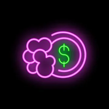 Neon sign representing cloud computing costs with dollar sign and cloud Stock Illustration