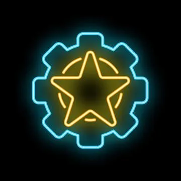 Neon sign representing the concept of achieving peak performance and efficien Illustrazione stock