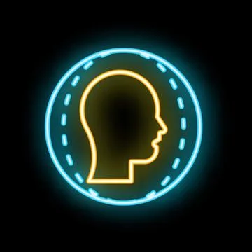 Neon sign representing the concept of artificial intelligence Stock Illustration