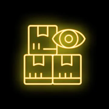 Neon sign representing the concept of inventory management Ilustração Stock
