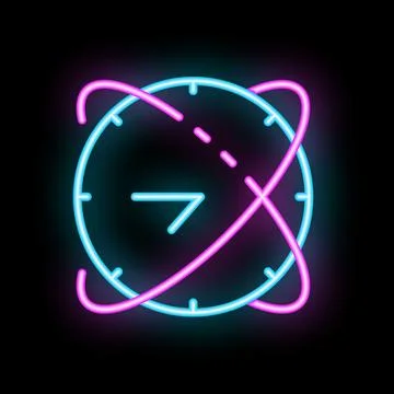 Neon sign representing the concept of time passing by イラスト素材
