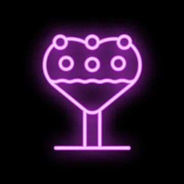 Neon sign representing a delicious cake pop in the shape of heart for valenti Stock Illustration