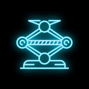 Neon sign representing distributed ledger technology with blockchain Stock Illustration