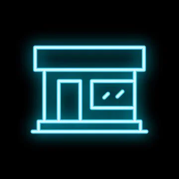 Neon sign representing a generic store with a blank sign to customize Stock Illustration