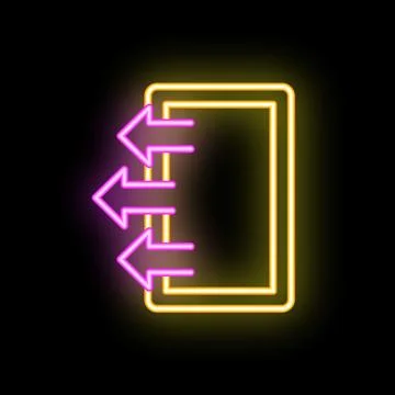 Neon sign representing incoming data flowing to device Stock Illustration