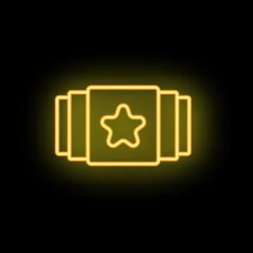 Neon sign representing loyalty program with cards and star icon イラスト素材