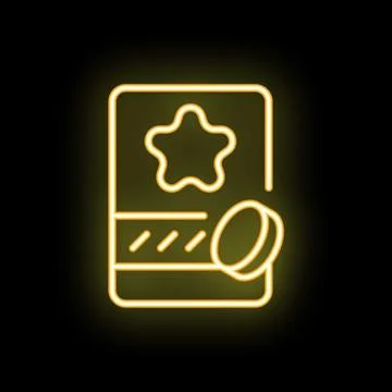 Neon sign representing loyalty program with star and coin symbols イラスト素材