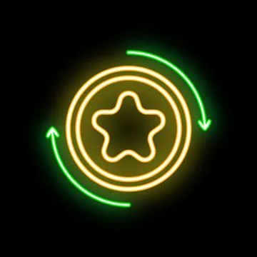 Neon sign representing loyalty program giving rewarding points for purchases Illustrazione stock