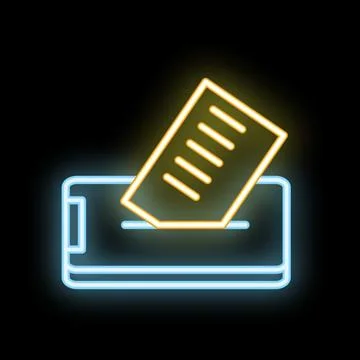 Neon sign representing online voting using mobile phone application Stock Illustration