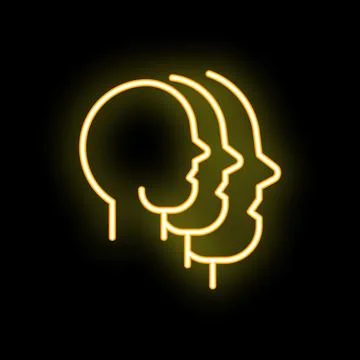 Neon sign representing people talking and communicating Illustration