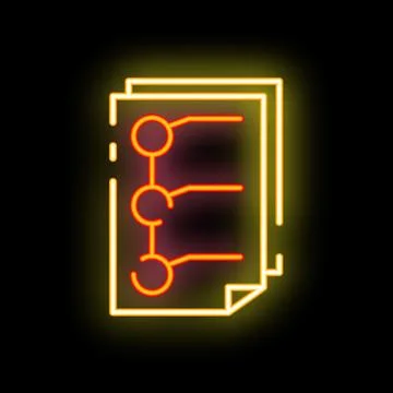 Neon sign representing planning on black background Stock Illustration