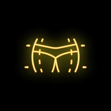 Neon sign representing plastic surgery showing buttocks undergoing liposuctio Stock Illustration