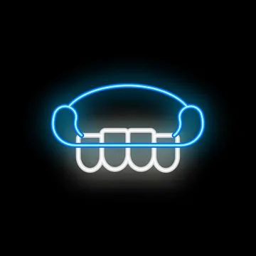 Neon sign representing removable retainer using for teeth straightening Stock Illustration