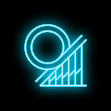Neon sign representing a roller coaster going down on black background Stock Illustration