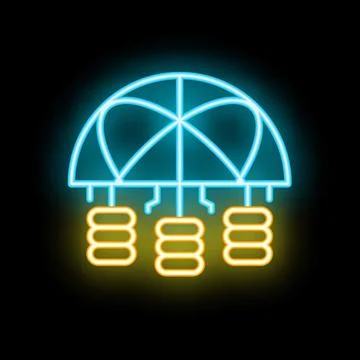 Neon sign representing server room hosting providing cloud computing service Stock Illustration
