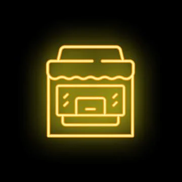 Neon sign representing a store on black background Ilustración de archivo