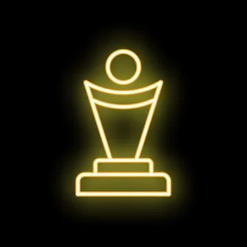 Neon sign representing trophy cup awarding ceremony Stock Illustration
