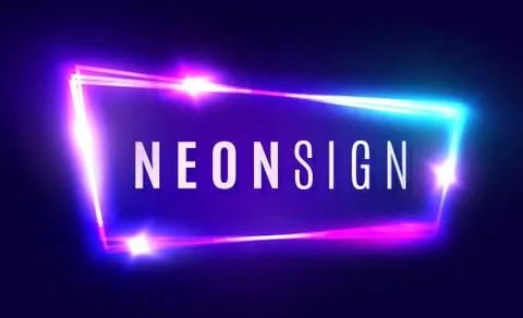Neon Sign. Retro Light Signboard With Neon Effect. Stock Illustration