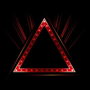 Neon sign in the shape of a triangle Stock Illustration