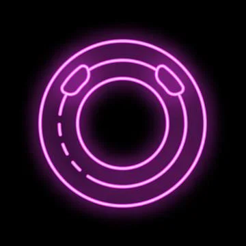 Neon sign showing inflatable ring for swimming pool or beach Stock Illustration