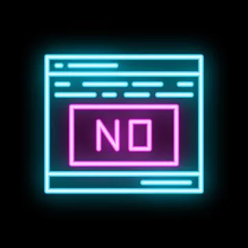 Neon sign showing no button on website interface イラスト素材